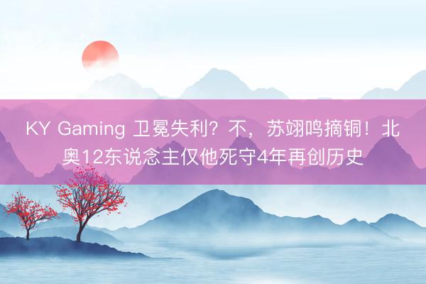 KY Gaming 卫冕失利？不，苏翊鸣摘铜！北奥12东说念主仅他死守4年再创历史