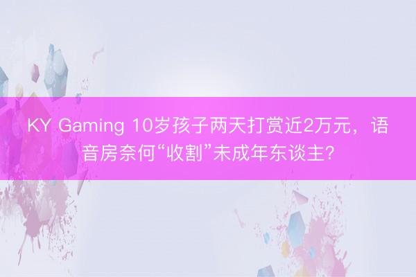 KY Gaming 10岁孩子两天打赏近2万元，语音房奈何“收割”未成年东谈主？
