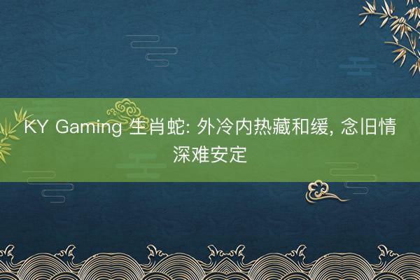 KY Gaming 生肖蛇: 外冷内热藏和缓, 念旧情深难安定