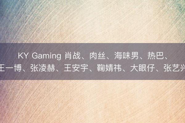KY Gaming 肖战、肉丝、海味男、热巴、王一博、张凌赫、王安宇、鞠婧祎、大眼仔、张艺兴
