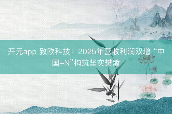 开元app 致欧科技：2025年营收利润双增 “中国+N”构筑坚实樊篱
