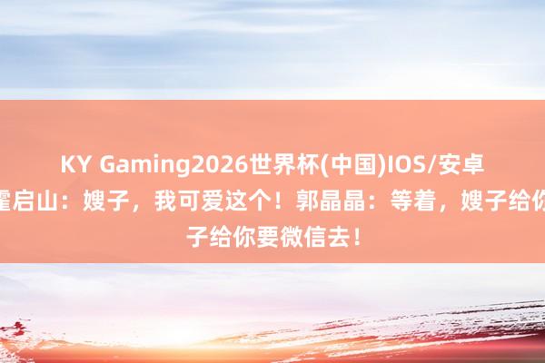 KY Gaming2026世界杯(中国)IOS/安卓官方下载 霍启山：嫂子，我可爱这个！郭晶晶：等着，嫂子给你要微信去！