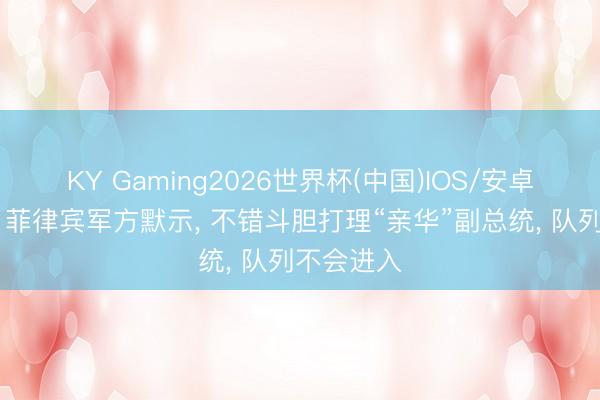 KY Gaming2026世界杯(中国)IOS/安卓官方下载 菲律宾军方默示, 不错斗胆打理“亲华”副总统, 队列不会进入