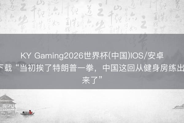 KY Gaming2026世界杯(中国)IOS/安卓官方下载 “当初挨了特朗普一拳，中国这回从健身房练出来了”