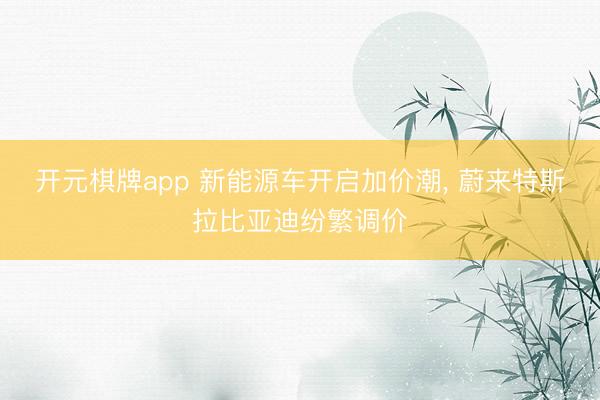 开元棋牌app 新能源车开启加价潮， 蔚来特斯拉比亚迪纷繁调价