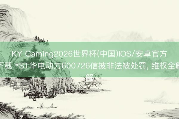 KY Gaming2026世界杯(中国)IOS/安卓官方下载 *ST华电动力600726信披非法被处罚, 维权全解