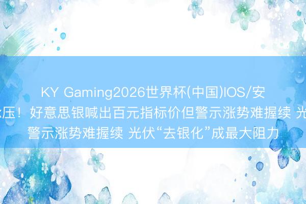 KY Gaming2026世界杯(中国)IOS/安卓官方下载 白银高位承压!好意思银喊出百元指标价但警示涨势难握续 光伏“去银化”成最大阻力