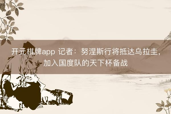 开元棋牌app 记者:努涅斯行将抵达乌拉圭,加入国度队的天下杯备战