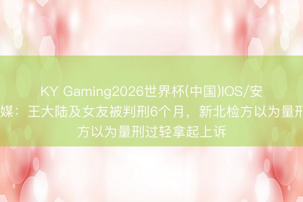 KY Gaming2026世界杯(中国)IOS/安卓官方下载 台媒:王大陆及女友被判刑6个月,新北检方以为量刑过轻拿起上诉