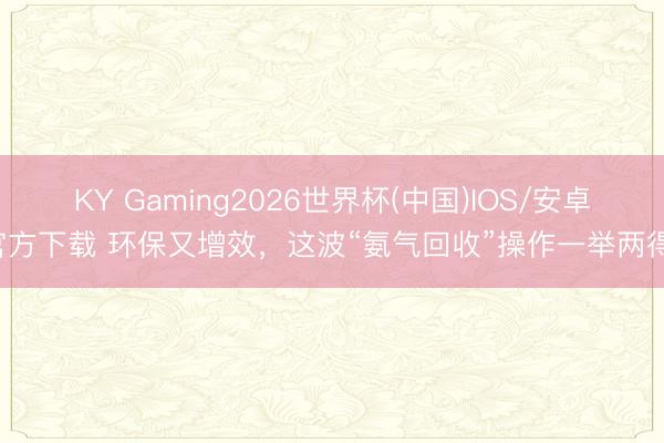 KY Gaming2026世界杯(中国)IOS/安卓官方下载 环保又增效,这波“氨气回收”操作一举两得!