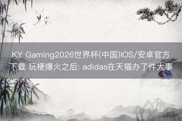 KY Gaming2026世界杯(中国)IOS/安卓官方下载 玩梗爆火之后: adidas在天猫办了件大事